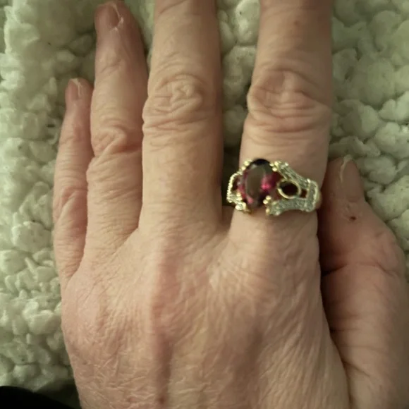 NEW 14K 4.3 gm SOLID GOLD  Raspberry  Rhodonite
Garnet White Diamond 3.2… - Picture 11 of 11